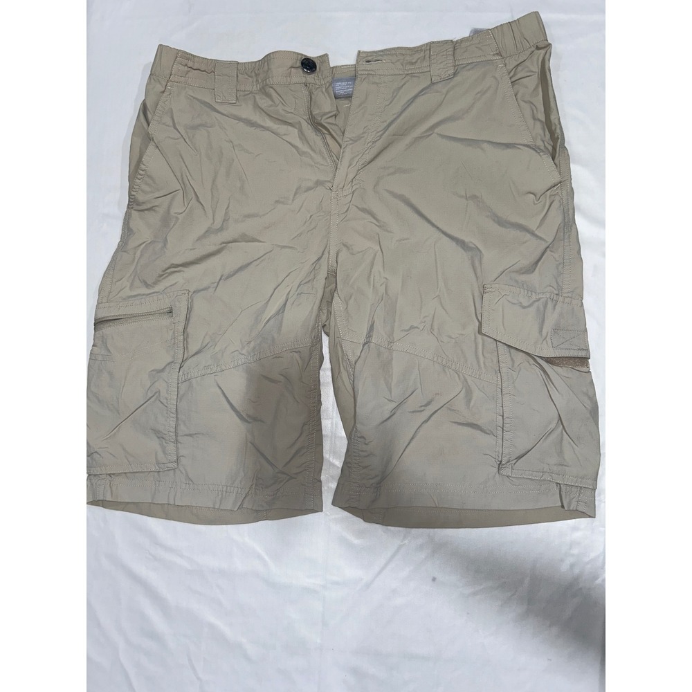 Columbia Mens Silver Ridge Cargo Shorts Tan Khaki Omni-Shade Hiking Size 34W 12L